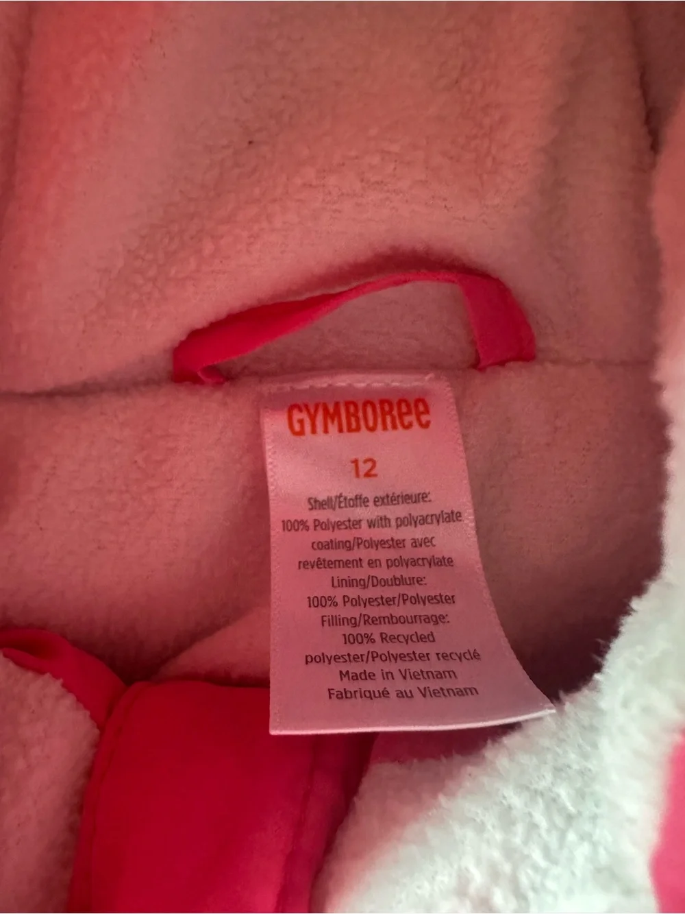 Gymboree Pink Hooded Puffer Vest with Bow Pockets